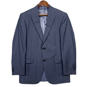 Hart Schaffner & Marx Blazer Mens 40R Blue Glen Plaid Wool Two Button Sport Coat